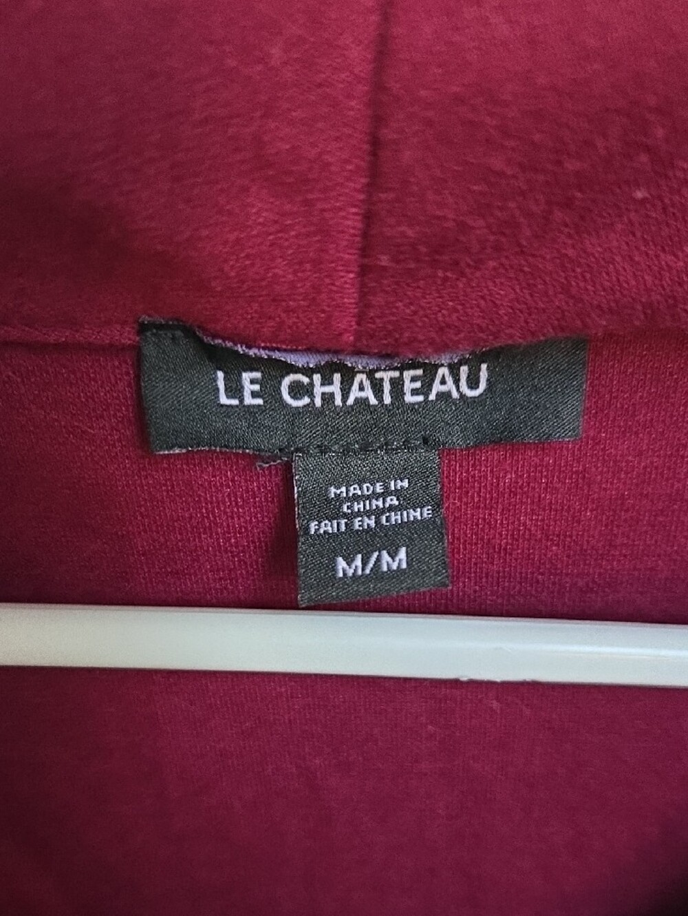 le chateau Burgundy Cowl Neck Tunic with Button Detail Medium 3/4 Sleeve - Picture 2 of 6